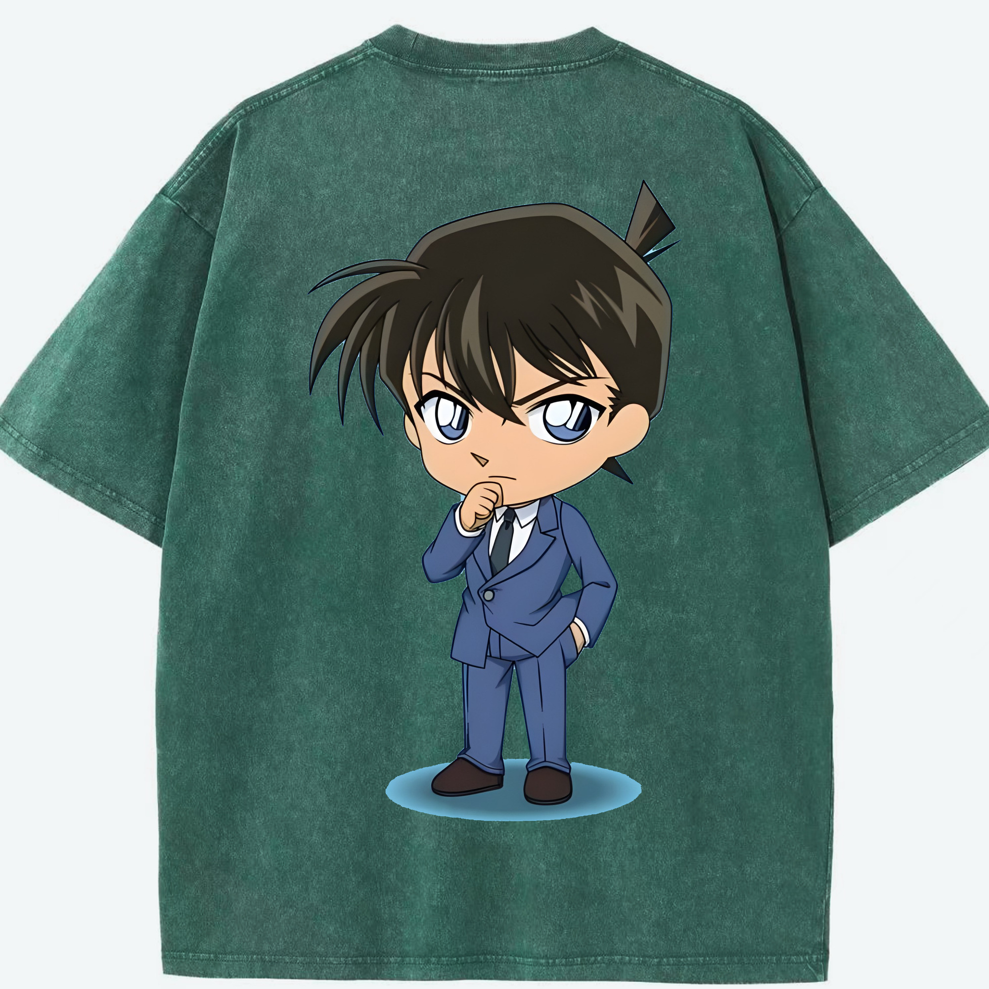 （画像用） 名探偵コナン 江戸川 コナン Detective Conan Conan Edogawa 綿100% ヴィンテージ風 半袖Tシャツ（背面プリント）
